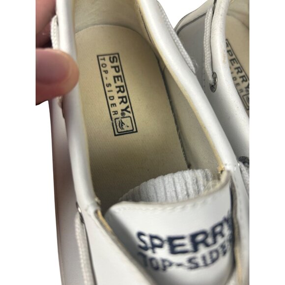 Sperry Top-Sider White Leather Boat Shoes Womens Size 6 - Picture 2 of 7